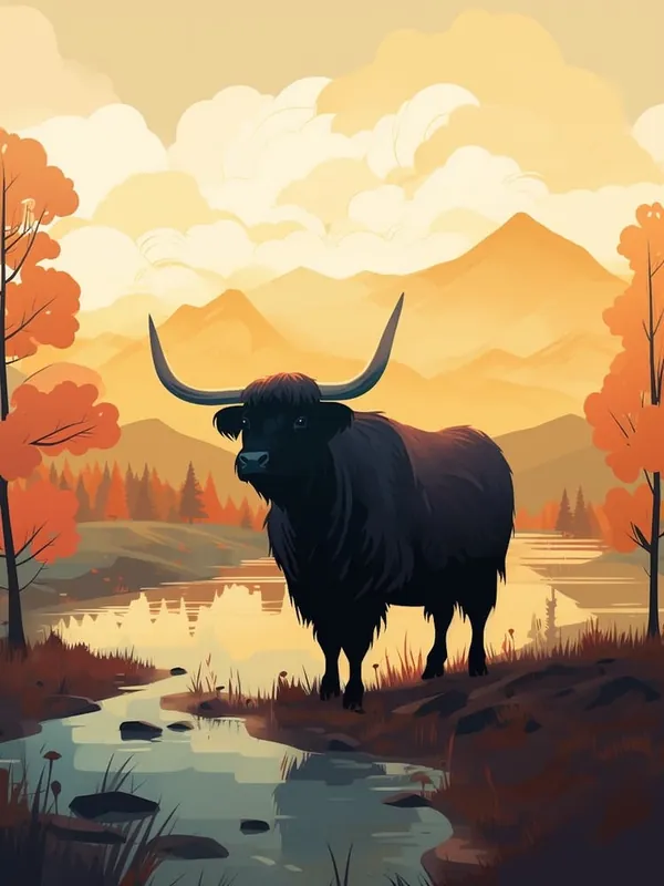 Black Bull In The Highlands At Sunset Professional Grade