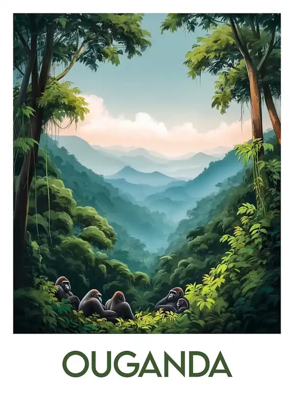 Mega Sale Affiche de voyage Ouganda 1