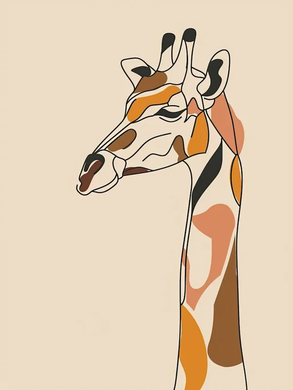 Giraffe - Boho, Line Art 6 Trusted Brand