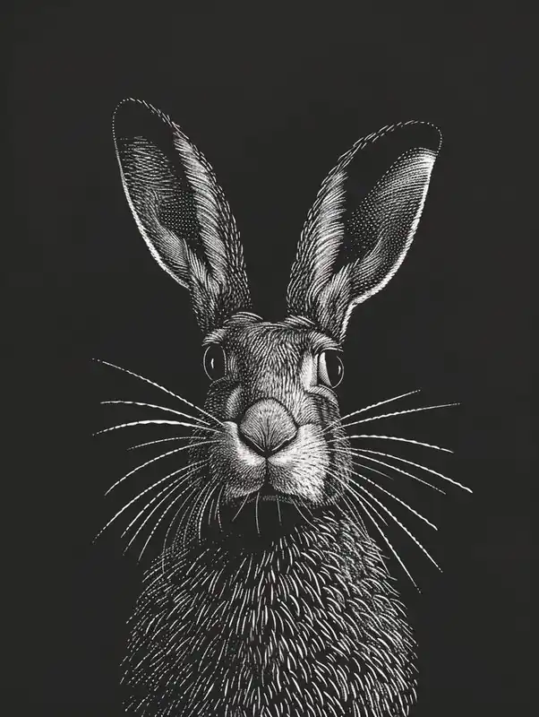 Direct From Factory Belgian Hare Blockprint Illustration 5