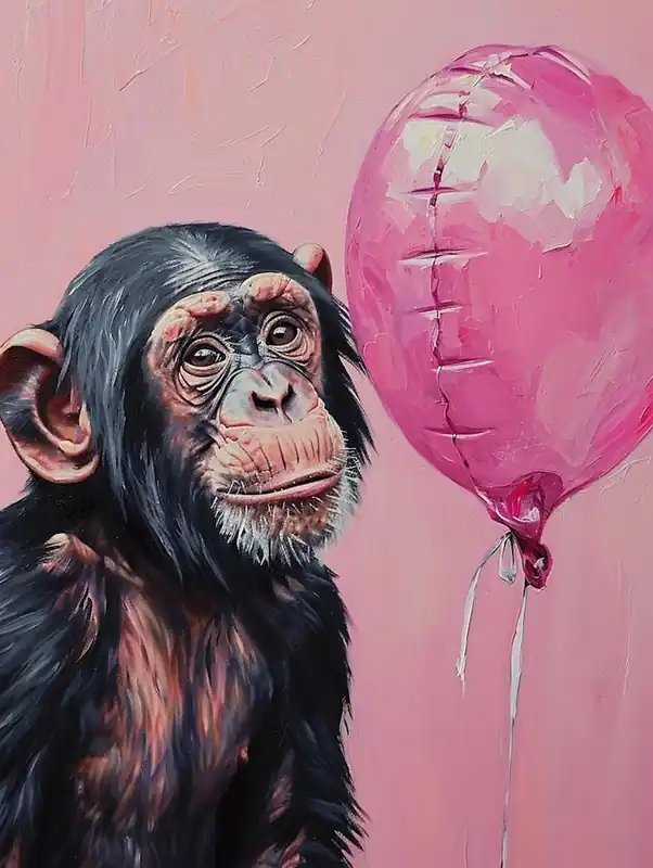 Money Back Guarantee Cute Chimpanzee 2 With Balloon
