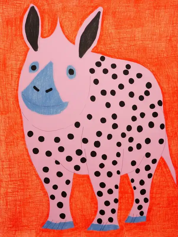 Budget Pink Polka Dot Rhinoceros 1