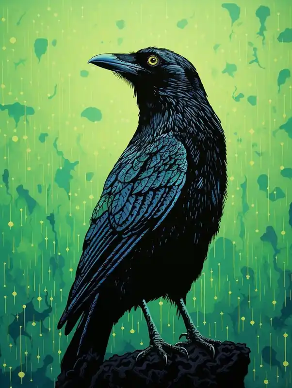 Ohara Koson Inspired Bird Painting Crow 1 Best Price