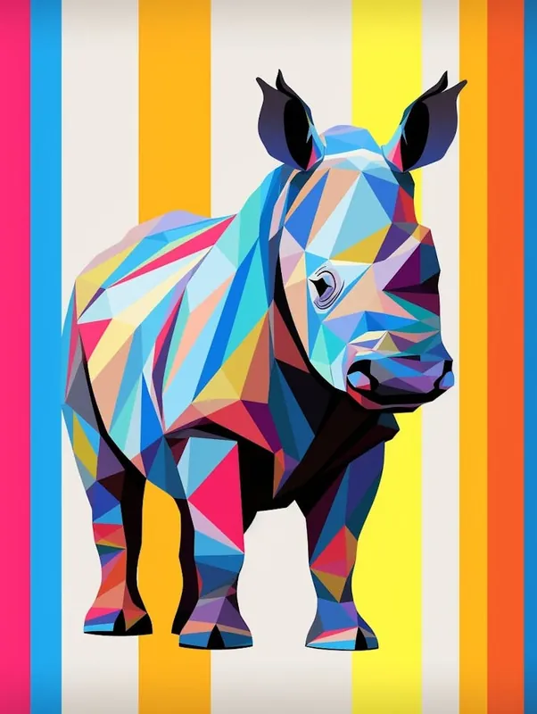 Rhinoceros Abstract Pop Art 1 Best Price