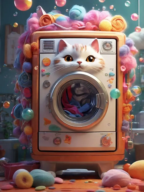 Worldwide Shipping Cat In A Washing Machine 1