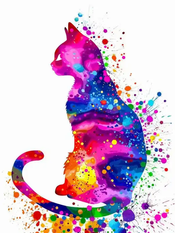 Colorful Cat Painting 1 Money Back Guarantee