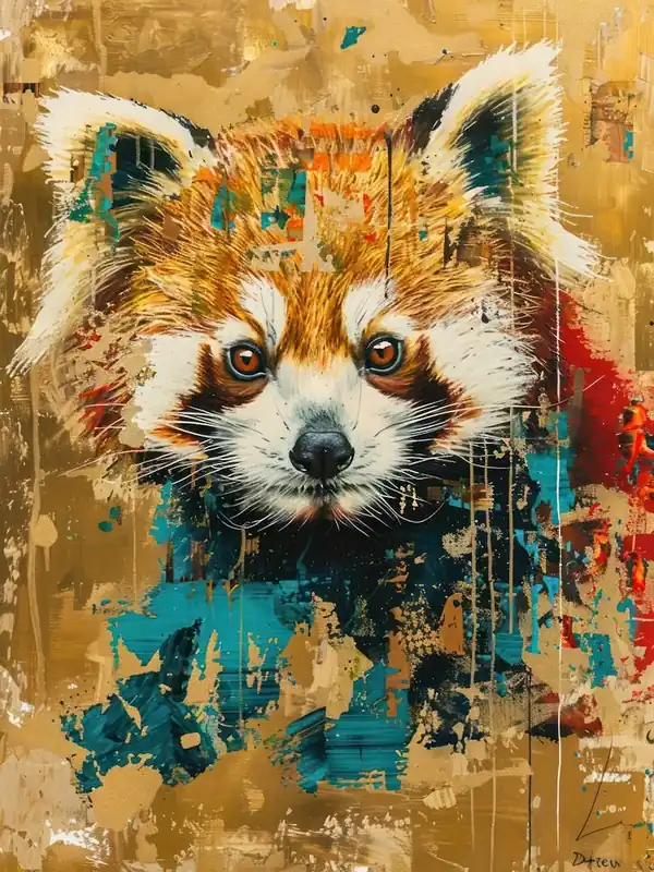 Low Price Red Panda Gold Effect Collage 2