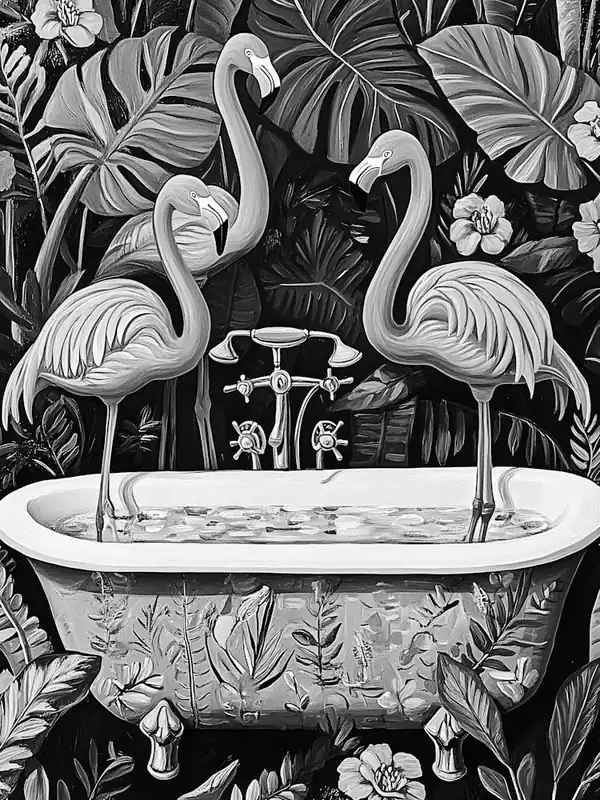 Express Delivery Flamingos In The Bathtub