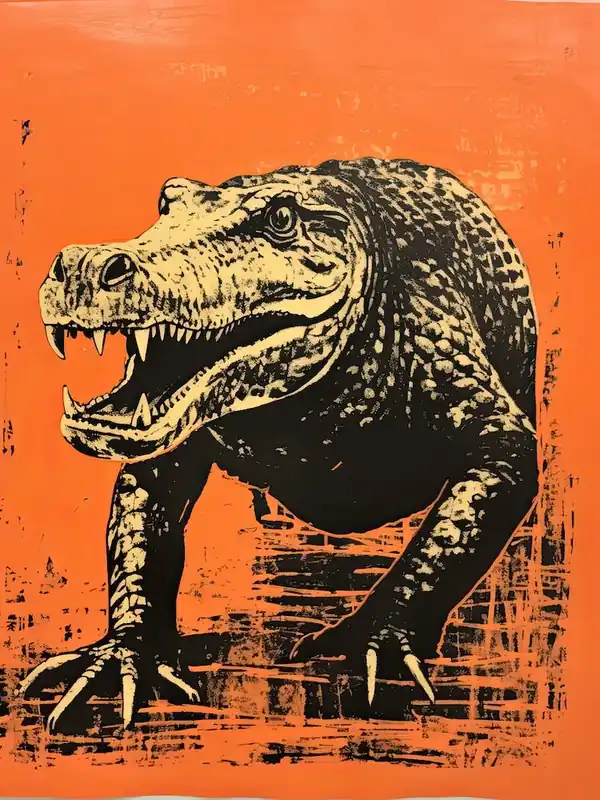 Crocodile, Woodblock Animal Drawing 2 Exclusive Offer