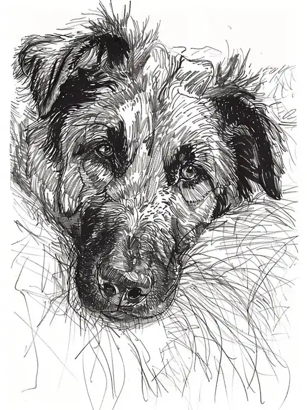 Must Have Anatolian Shepherd Dog Line Sketch 1