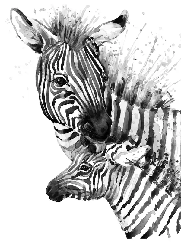 Zebra Mother And Baby Crafted