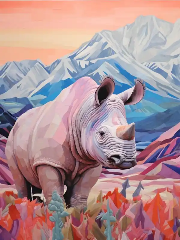 Brand New Icy Patchwork Rhino