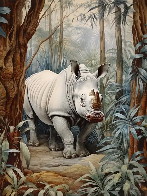 Cold Tones Of Rhino Exploring The Trees 1 Hot Deal
