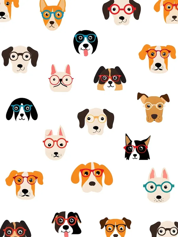 Shop Now Dog Lover's Delight: Cute Dogs with Glasses Pattern Print - Adorable Canine