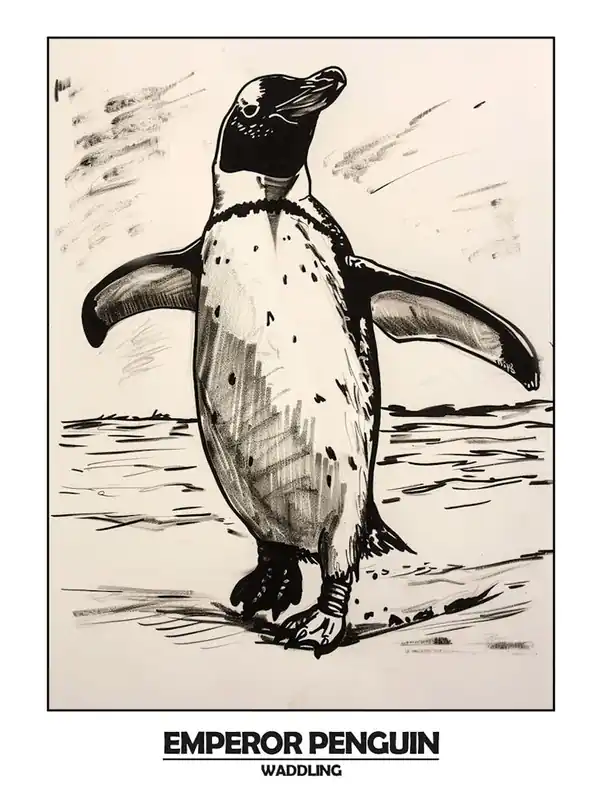 Penguin Waddling Poster 7 Limited Time
