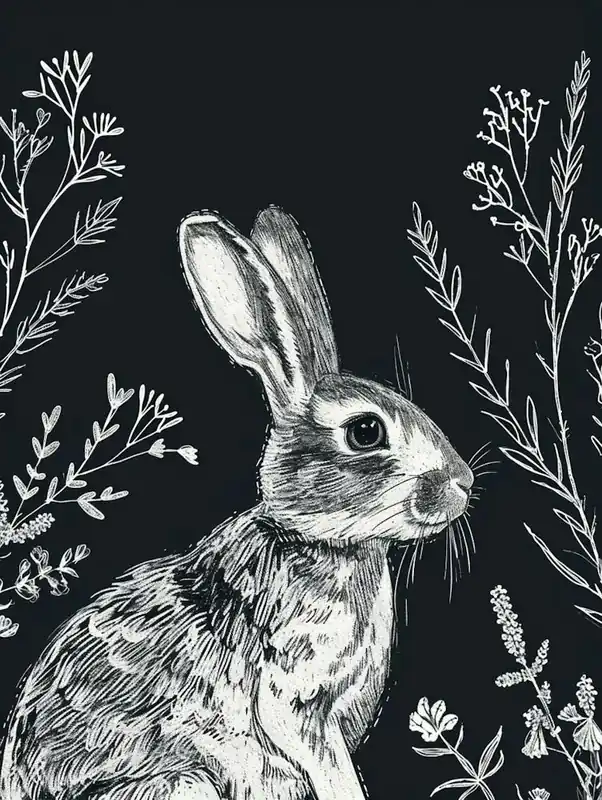 Havana Rabbit Minimalist Illustration 1 Warranty Included