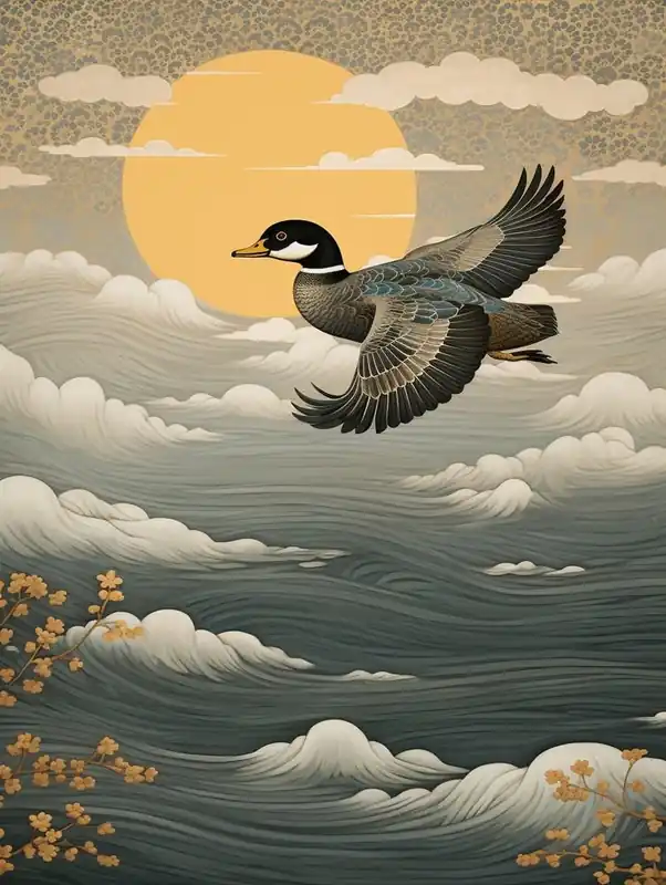 Save Now Wood Duck 3 Gold Detail Painting