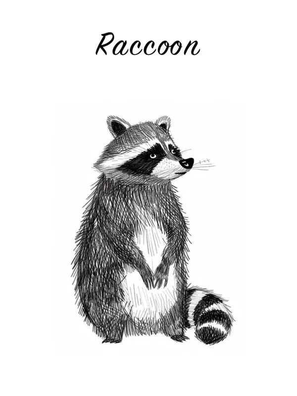 B&W Raccoon Poster Sale