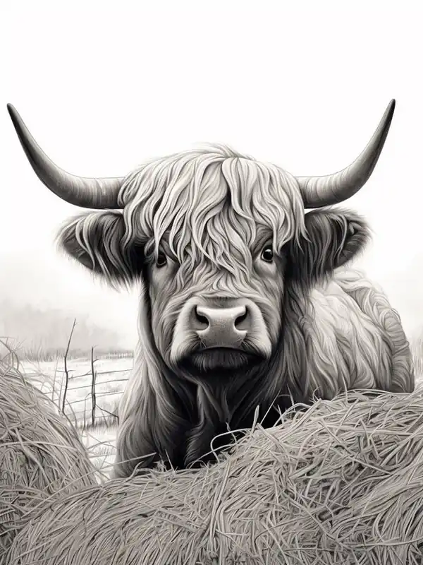 Final Sale Highland Cow In The Hay 2