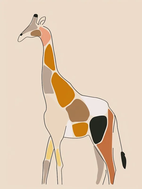 Giraffe - Boho, Line Art 27 Markdown