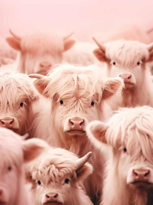 Heard Of Highland Cows Pink Realistic Photography 3 Limited Offer