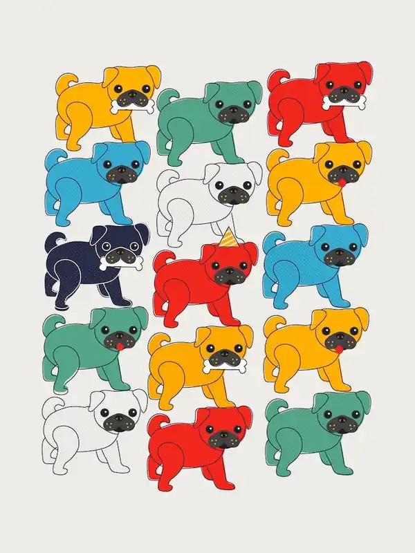 Colorful Pugs Fan Favorite