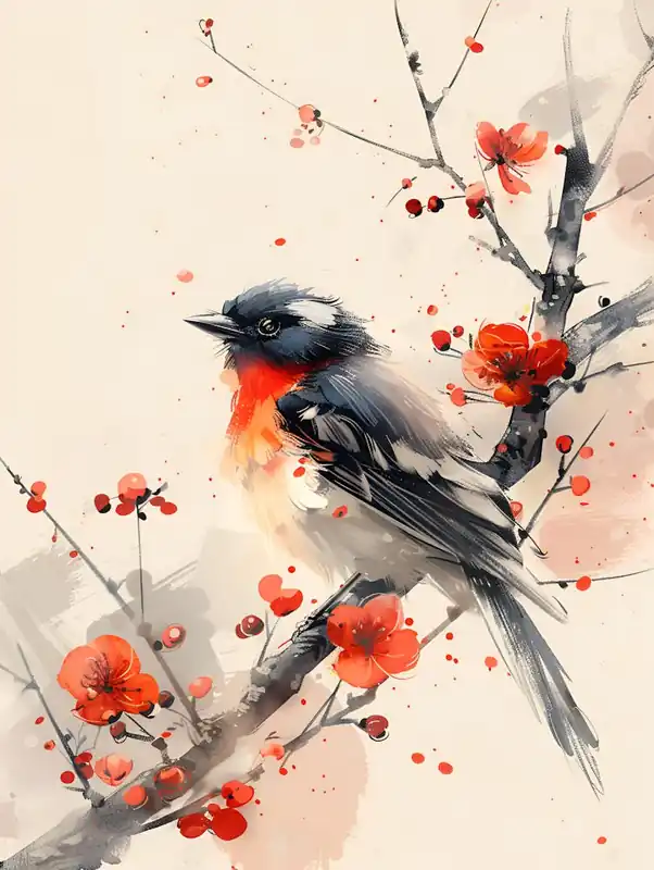 Chinese Bird Painting Markdown