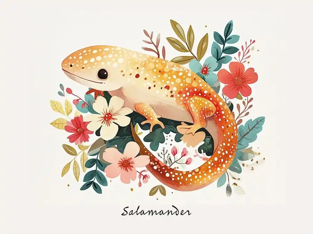Little Floral Salamander Poster Deal