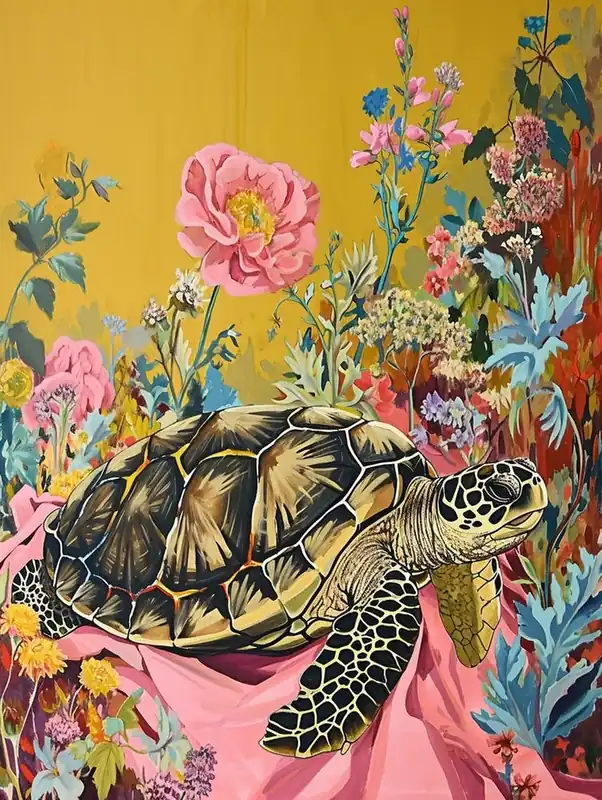 Floral Animal Painting Turtle 3 Exclusive Offer