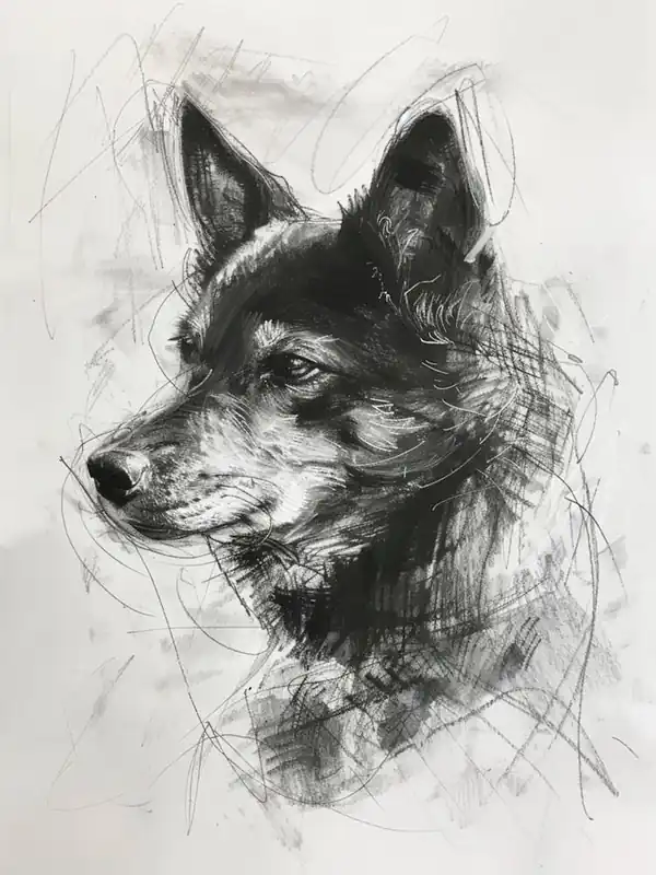 Certified Finnish Spitz Dog Charcoal Line 1