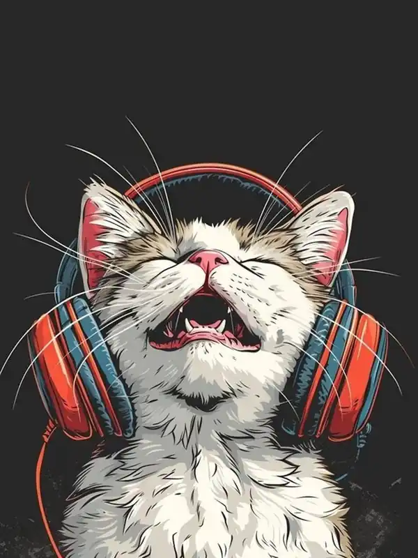Cat Listening To Music 1 Discount