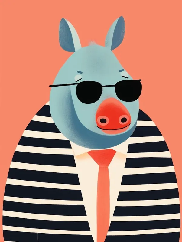 New Release Little Rhinoceros 1 Wearing Sunglasses