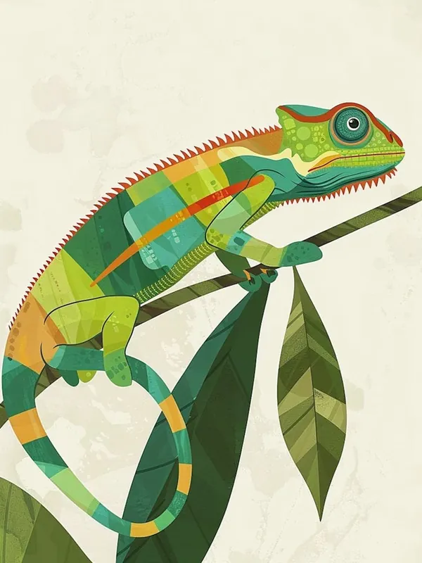 Green Jackson S Chameleon Abstract Modern Illustration 3 Hot Picks