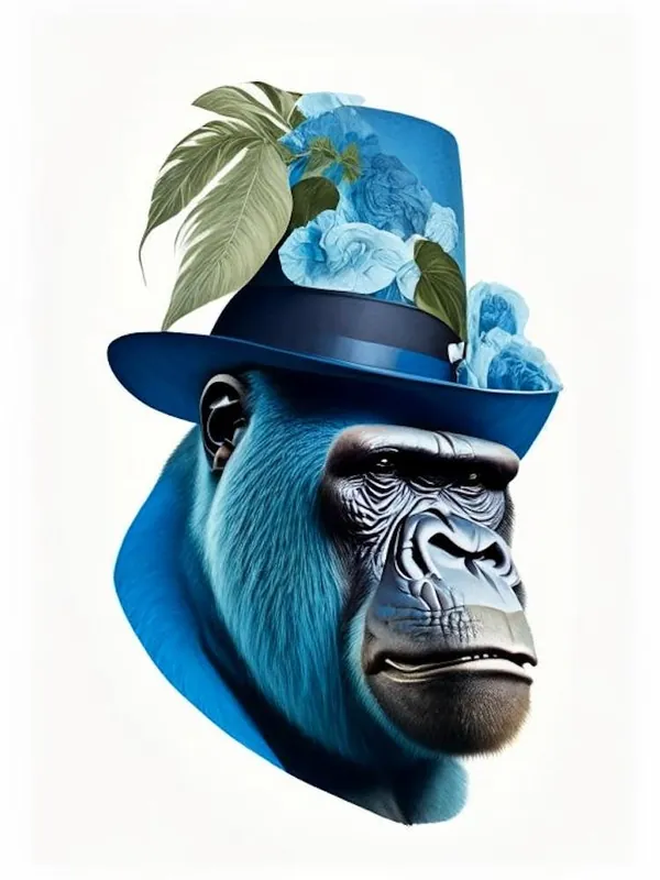 Markdown Gorilla In Bowler Hat Gorillas Decoupage 2