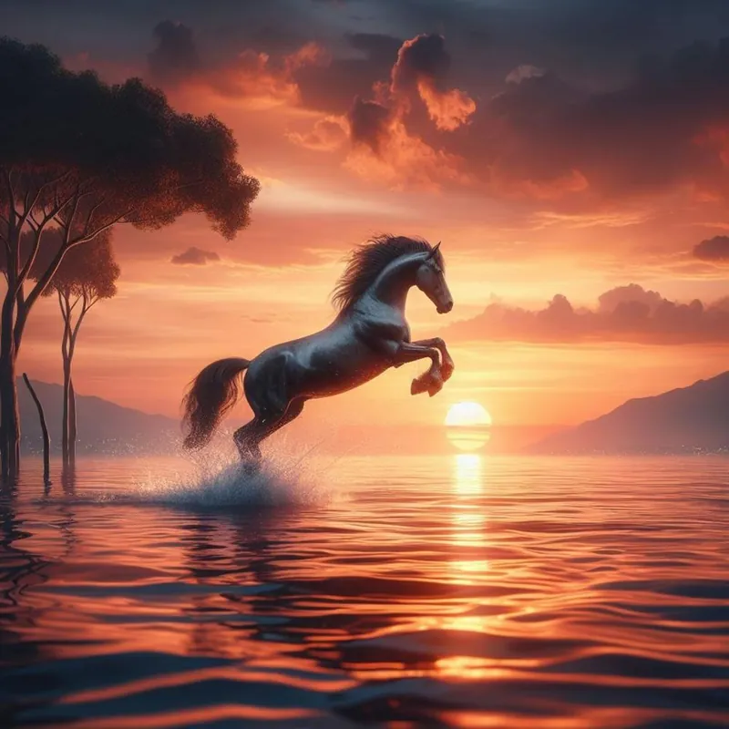 Discount Horse jumping from the water