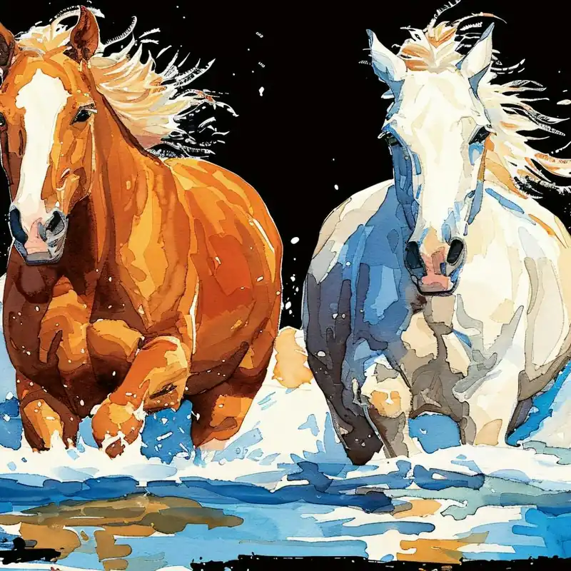 Horses In The Water Big Sale