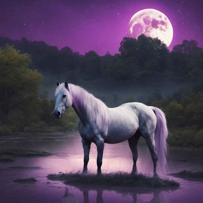 Horse In The Moonlight Crafted