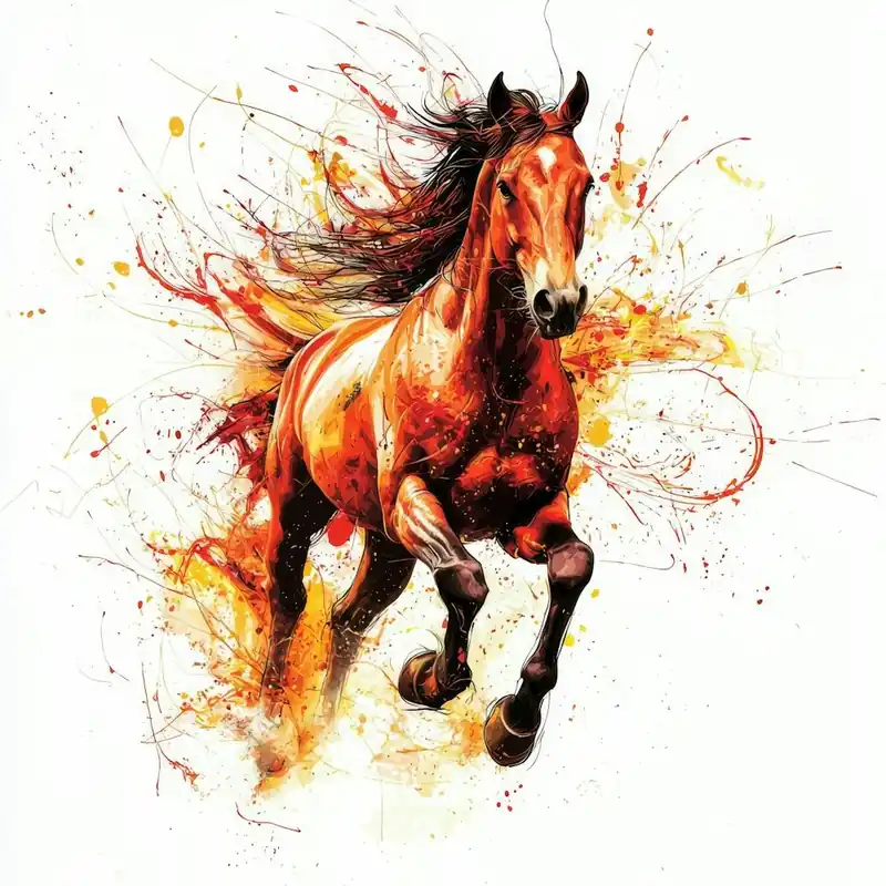 Top Rated Horse Running.Generated AI. Wall