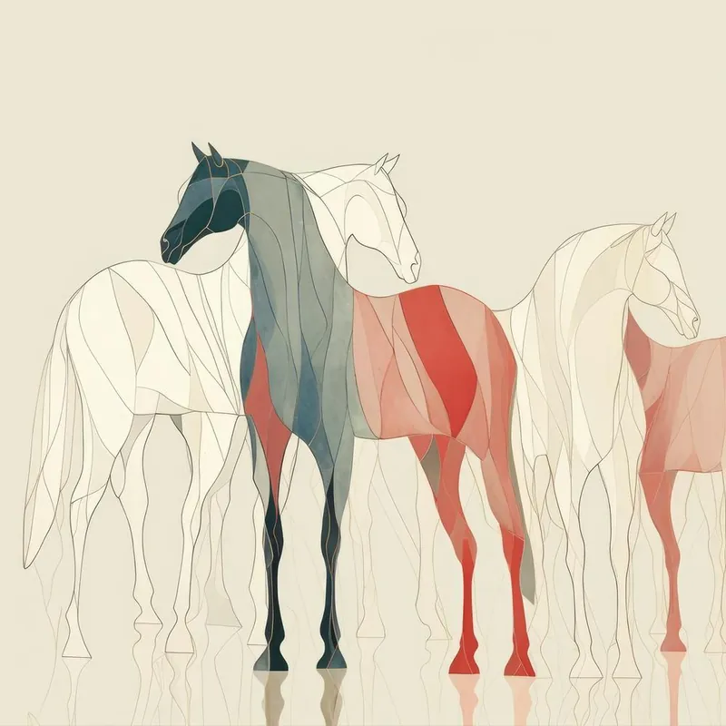 Budget Abstract Equines Collection 34
