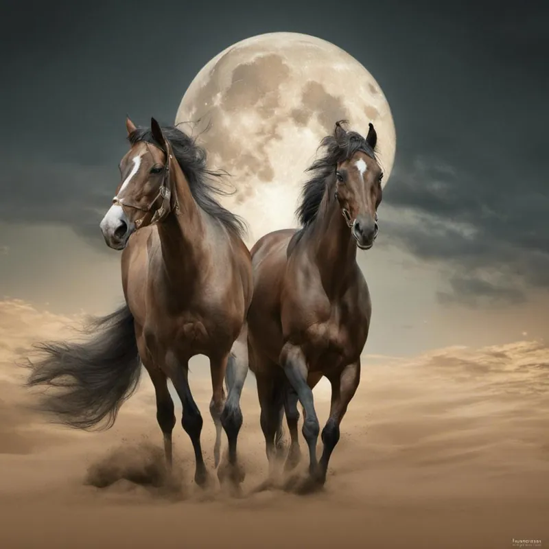 Weekend Sale 398556 Chevaux Arabes De Race Pure Avec La Nature Et La L Xl 1024 V1 0