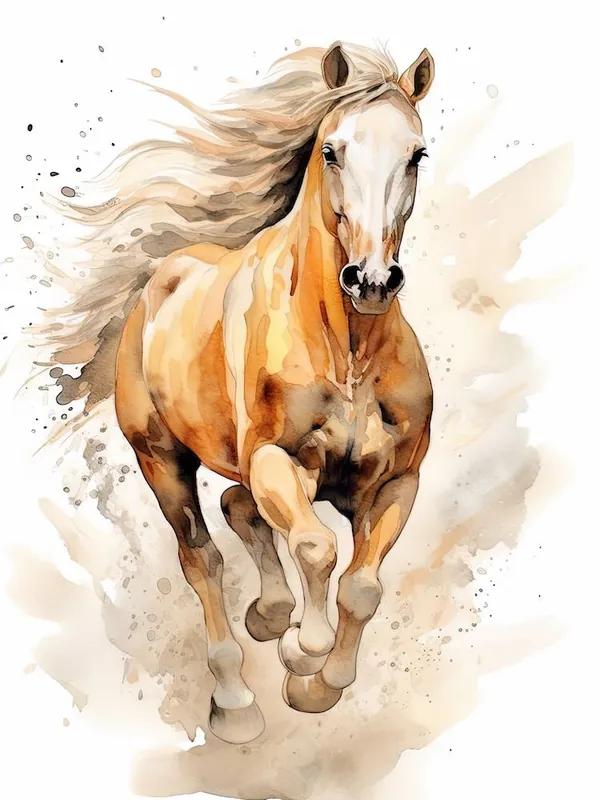 Brown Horse Watercolour Painting Next Day Delivery