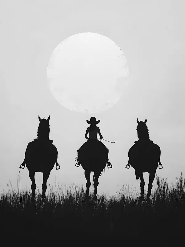 Order Now Silhouette Of Cowboys 1