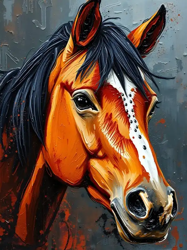 Horse Head Painting Same Day Shipping