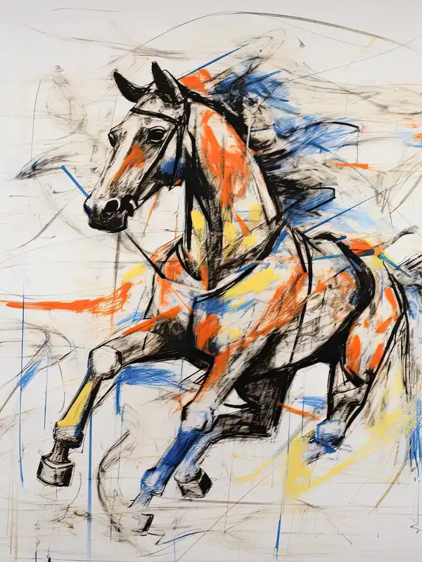 Horse Painting In The Style Of Abstract Expressionist 2 Discount