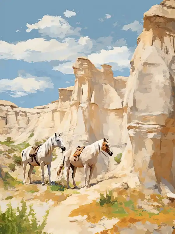 Genuine Horses Painting In Cappadocia, Turkey 3
