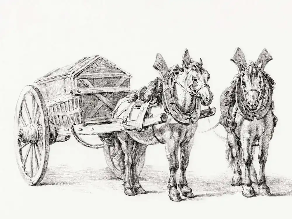 Horses With Wagon, Jean Bernard In Demand