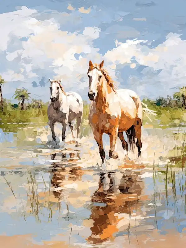 Horses Painting In Okavango Delta, Botswana 3 Best Choice