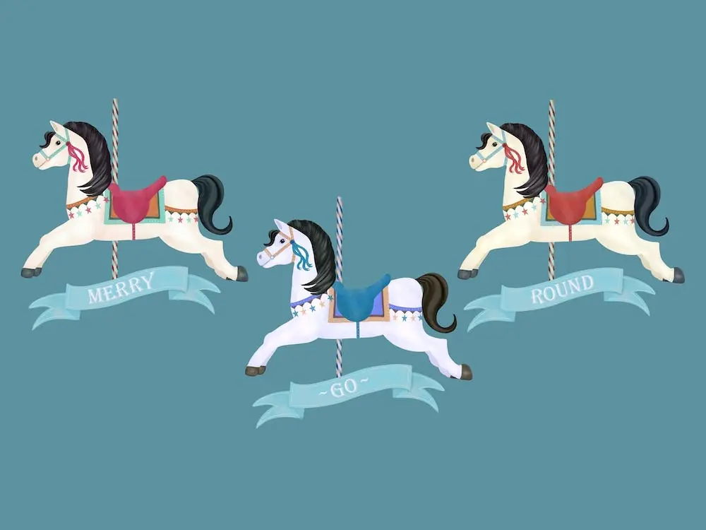 Worldwide Shipping Merry Go Round Carousel Horses