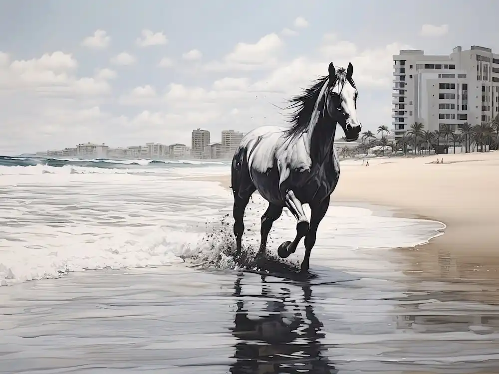 Best Price A Horse Oil Painting In Bondi Beach, Australia, Landscape 1
