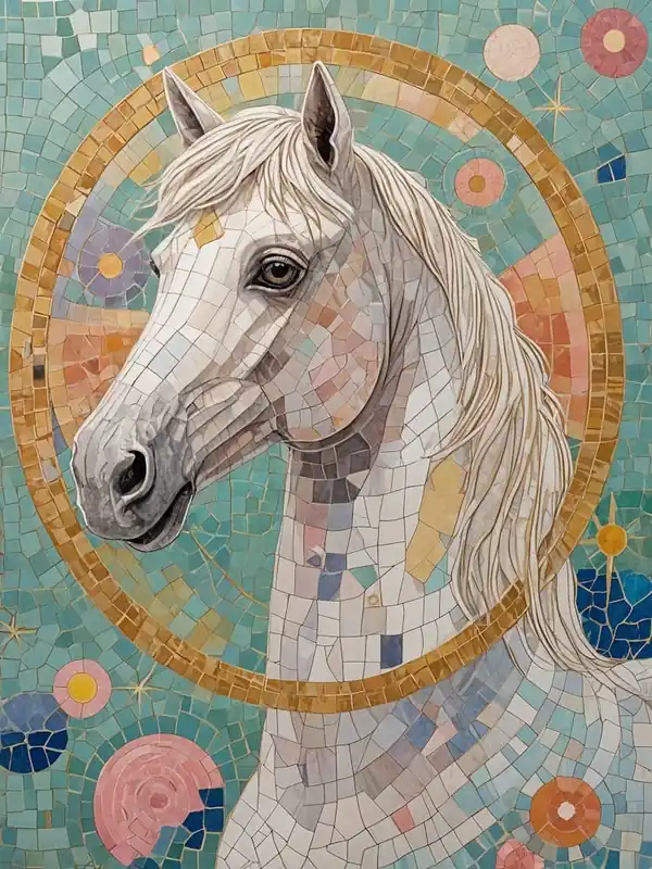New Release White Horse Mosaic